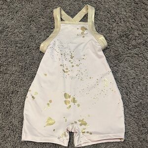 Justice White and Gold Splatter Romper
